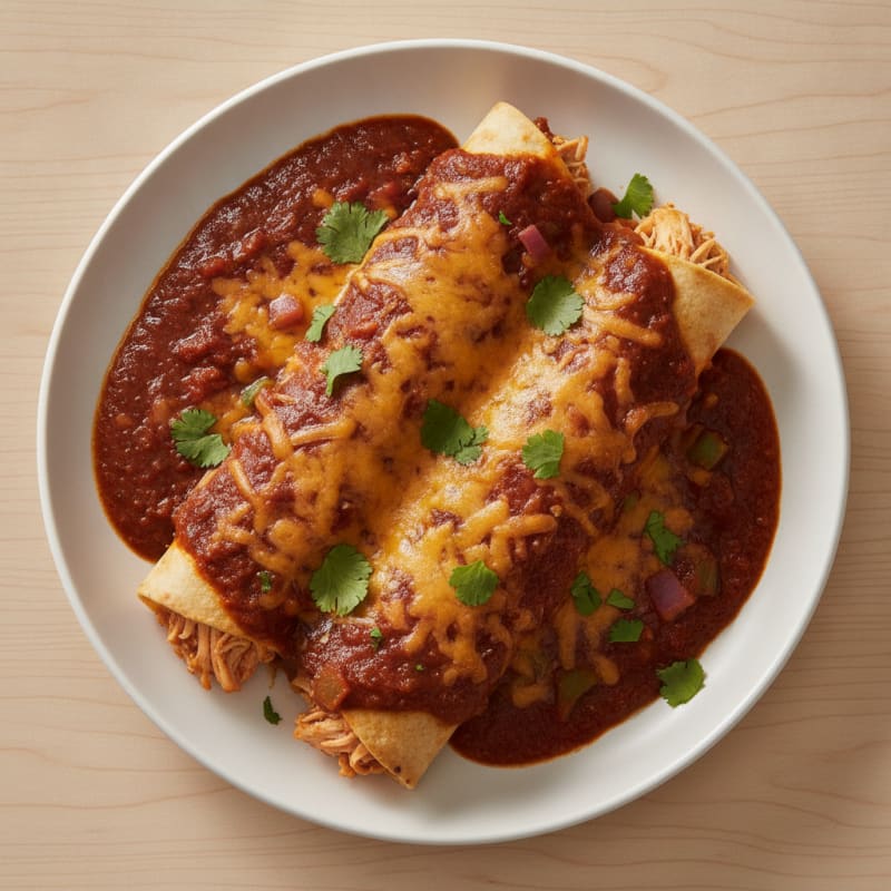 Chicken Enchiladas with Red Chili Sauce