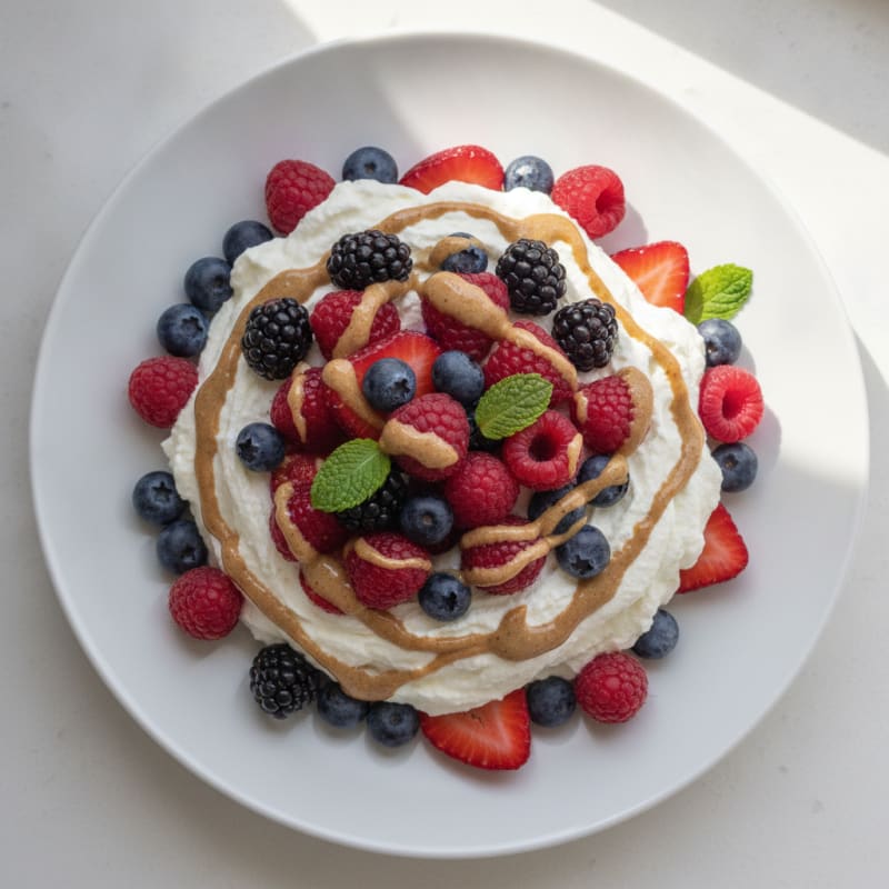 Silky Greek Yogurt Protein Mousse with Mixed Berries