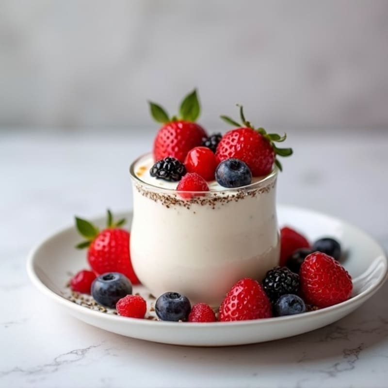 Greek Yogurt Protein Mousse with Mixed Berries