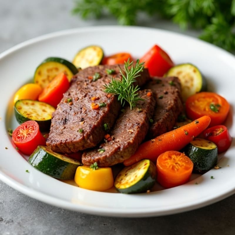 Lean Savory Minced Beef with Roasted Vegetables