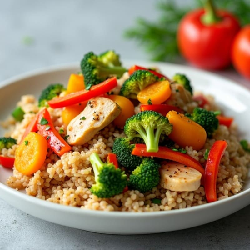 Healthy Chicken and Vegetable Brown Rice Stir-Fry