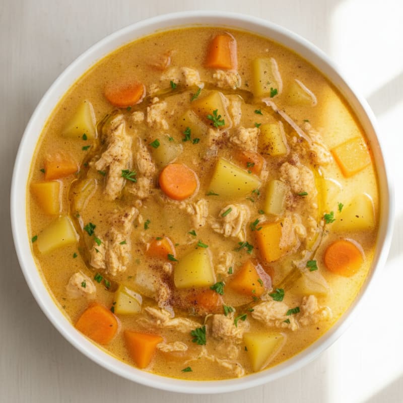 Slow Cooker Spiced Butternut Squash and Chicken Soup