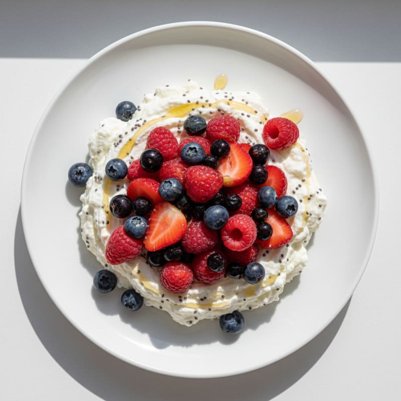 Silky Greek Yogurt Protein Mousse with Mixed Berries