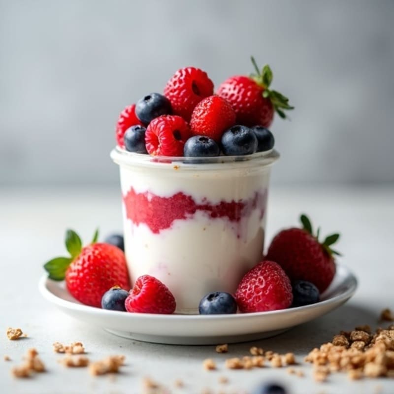 Greek Yogurt Protein Parfait with Mixed Berries