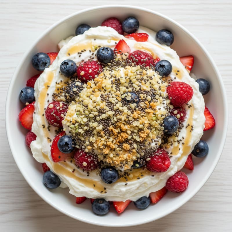 Greek Yogurt Protein Parfait with Mixed Berries