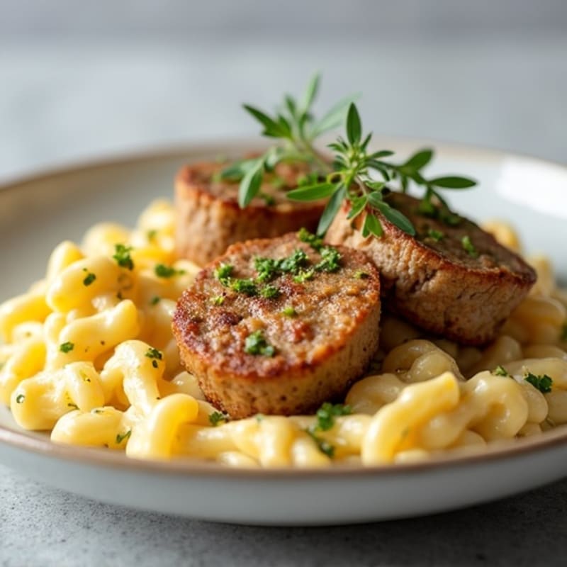 Creamy Cauliflower Alfredo with Garlic Butter Steak Bites