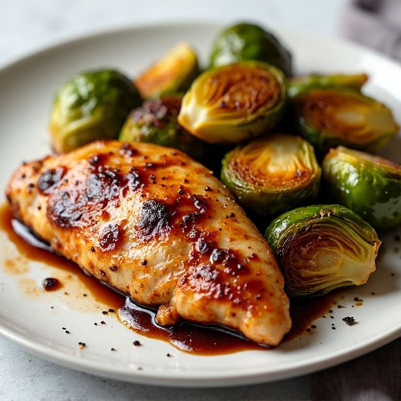 Sheet Pan Balsamic Chicken and Crispy Brussels Sprouts