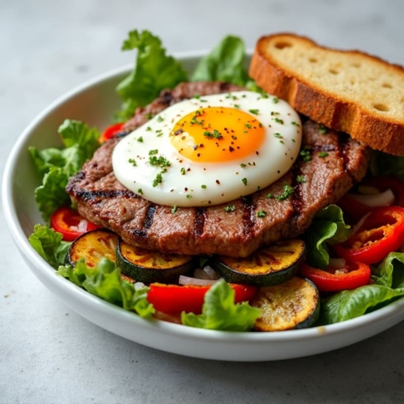 Grilled Steak and Roasted Vegetable Salad with Light Balsamic Vinaigrette