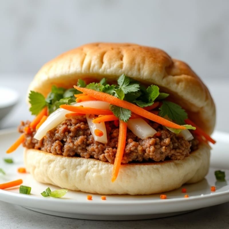 Lean Pork Steamed Buns with Crunchy Pickled Vegetables
