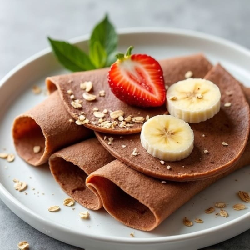 Healthy Chocolate Hazelnut Banana Protein Crepes
