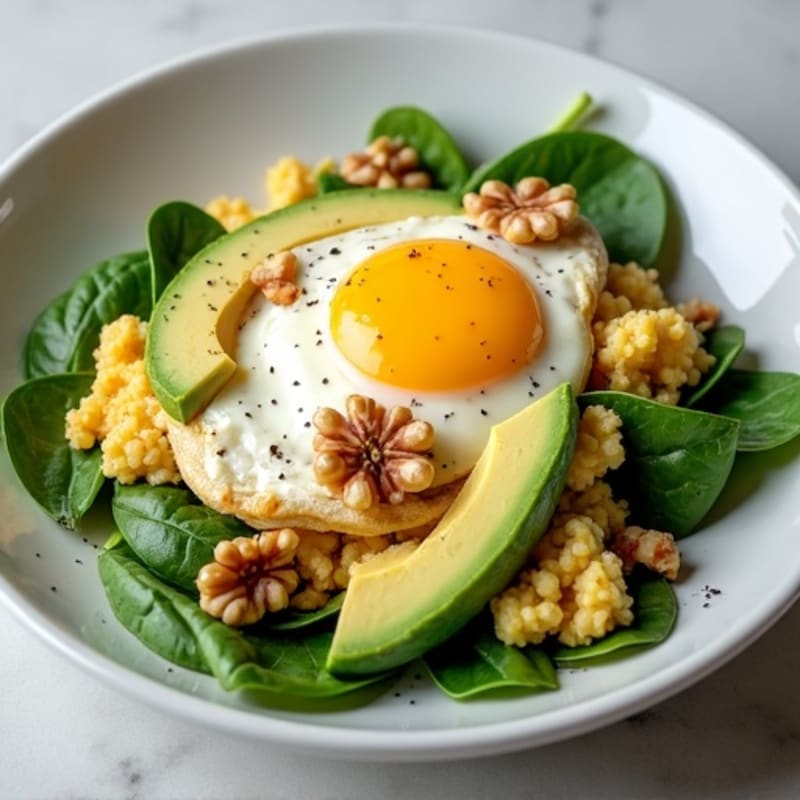 Egg White Scramble with Spinach and Cottage Cheese