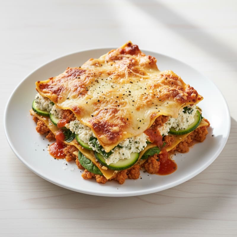 Creamy Three-Cheese Baked Lasagna