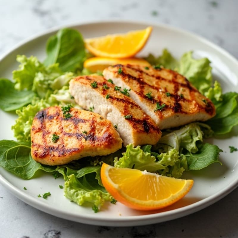 Grilled Chicken Breast with Crisp Romaine and Citrus Slices