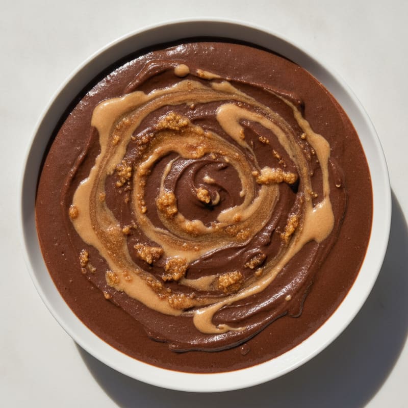 Silky Chocolate Protein Pudding with Almond Butter Swirl