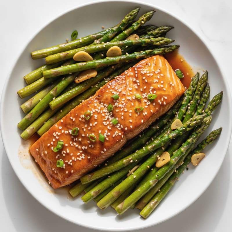 Teriyaki Glazed Salmon with Roasted Asparagus
