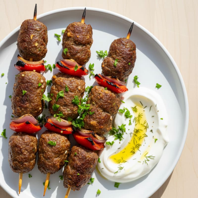 Smoky Spiced Beef Kefta Skewers