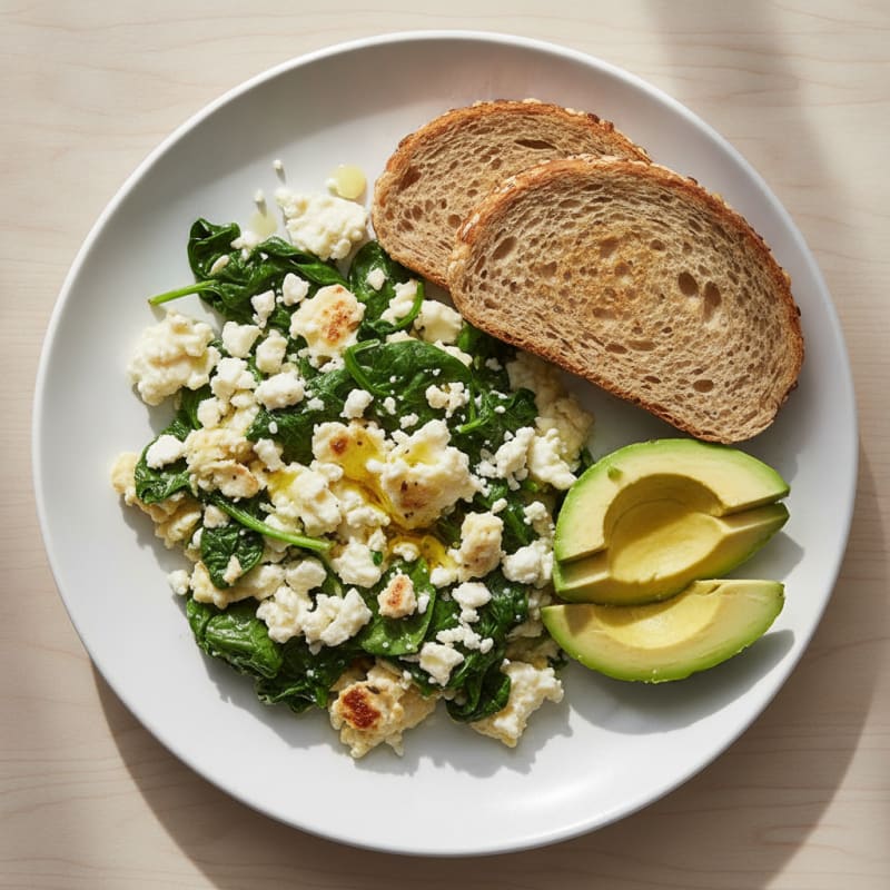 Egg White Scramble with Spinach and Feta