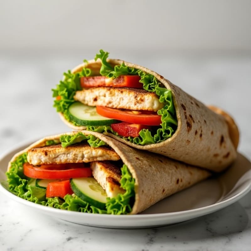 Grilled Chicken Whole Wheat Wrap with Fresh Veggies