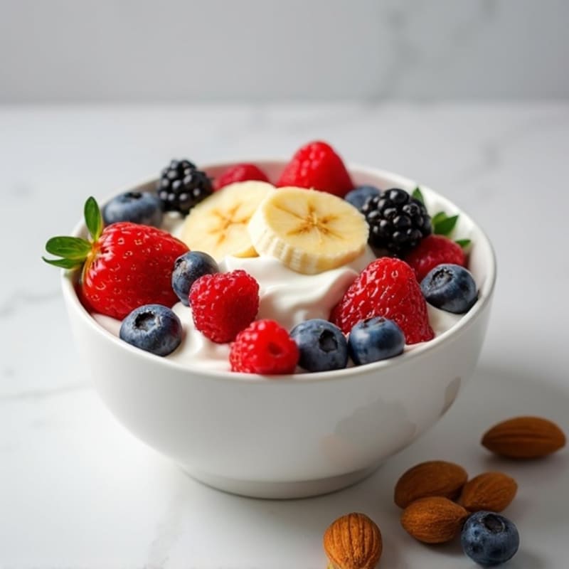 High-Protein Greek Yogurt Bowl with Mixed Fruit