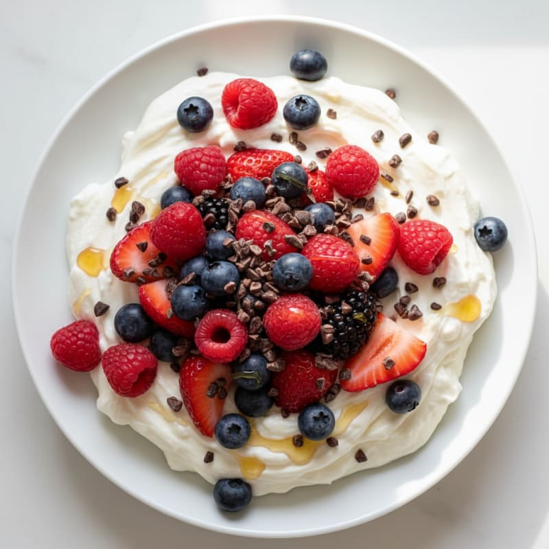 Greek Yogurt Protein Mousse with Mixed Berries