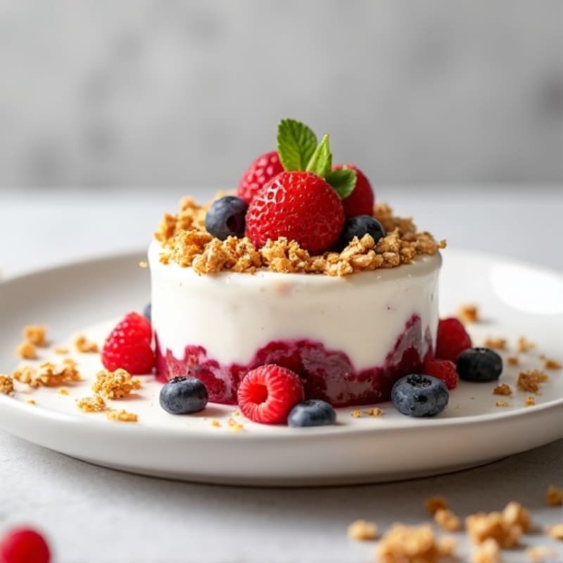 Greek Yogurt Parfait with Mixed Berries and Toasted Almonds