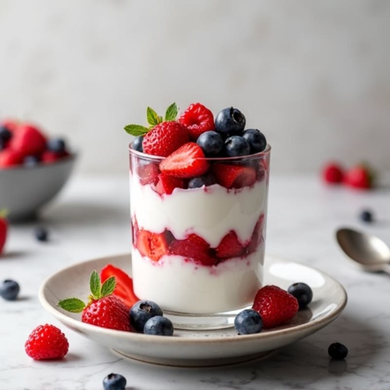 Greek Yogurt Protein Parfait with Mixed Berries