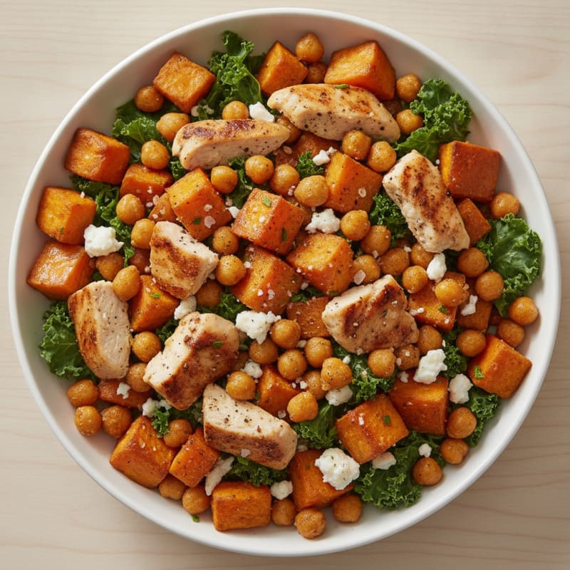 Sweet Potato Chickpea Feta Bowl