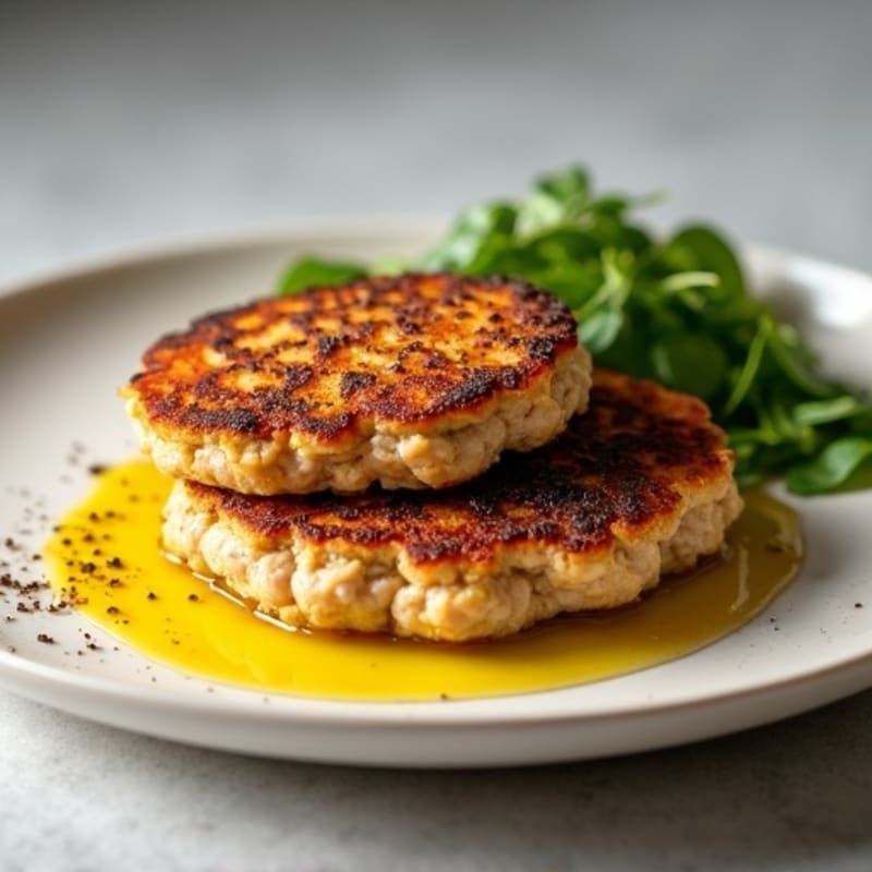 Seared Turkey Patties with Olive Oil Drizzle