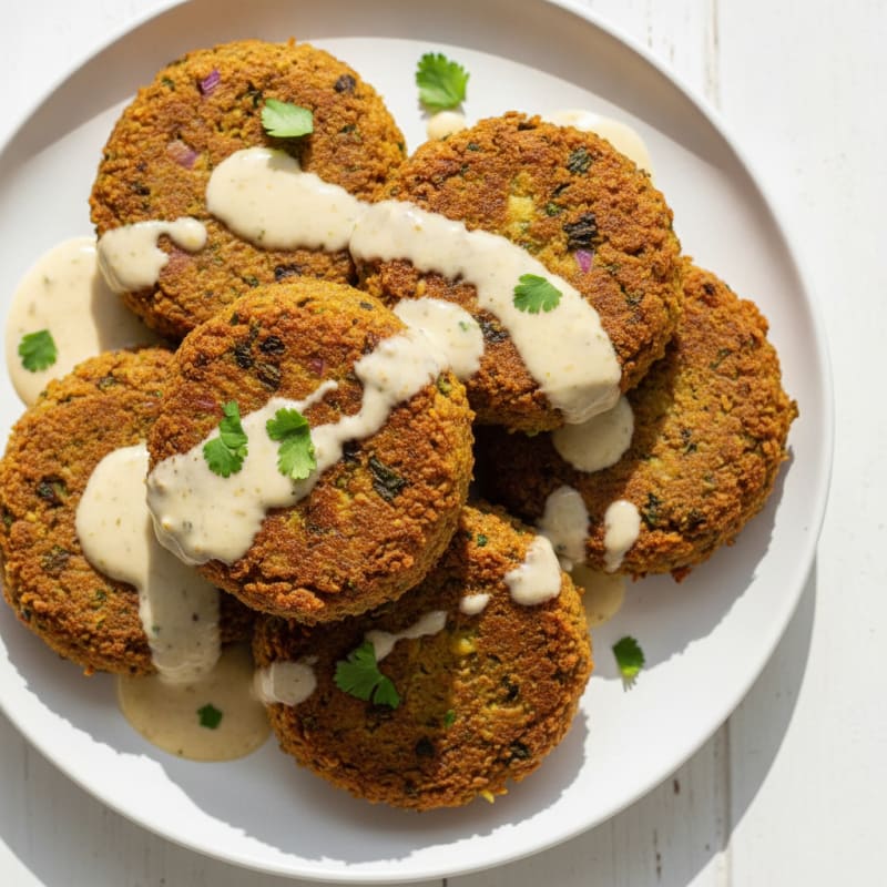 Crispy Falafel with Lemon-Tahini Drizzle