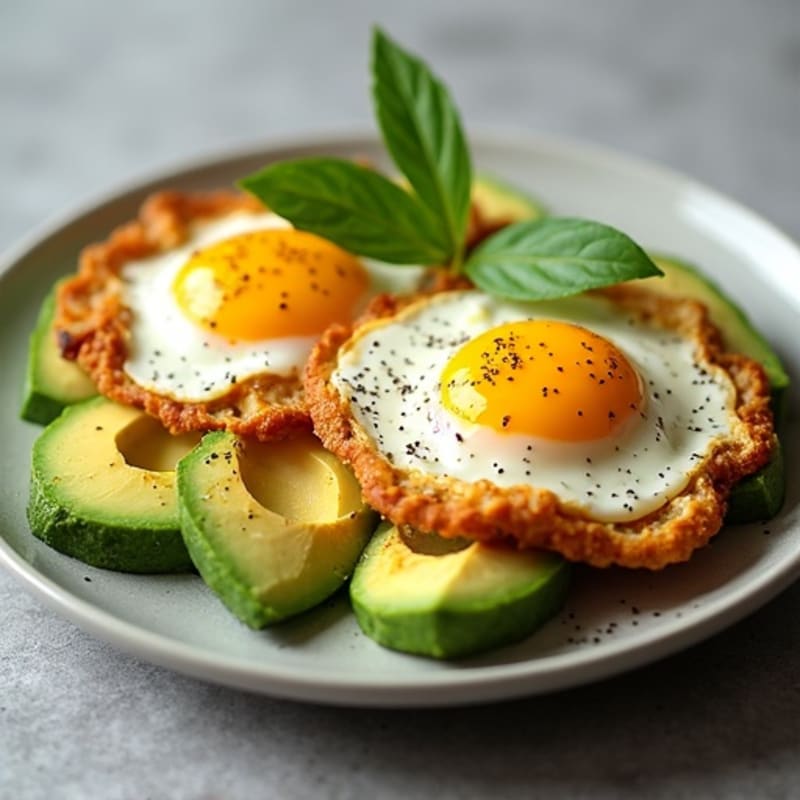 Fresh Avocado with Crispy Fried Eggs