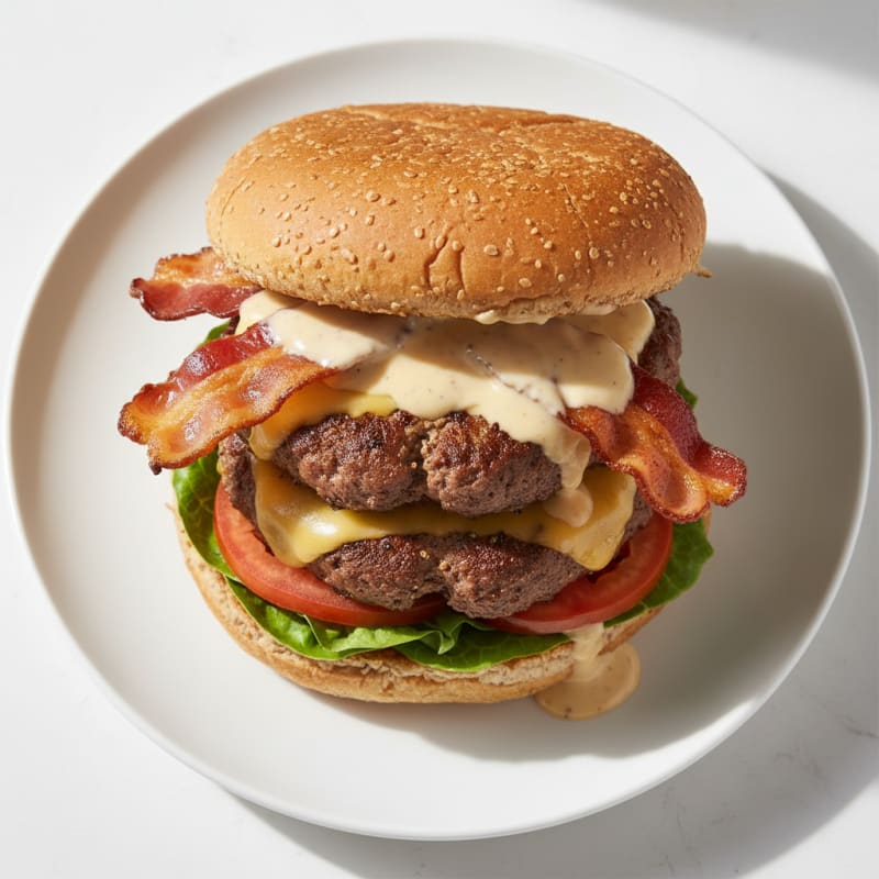 Double Bacon Cheeseburger with Secret Sauce