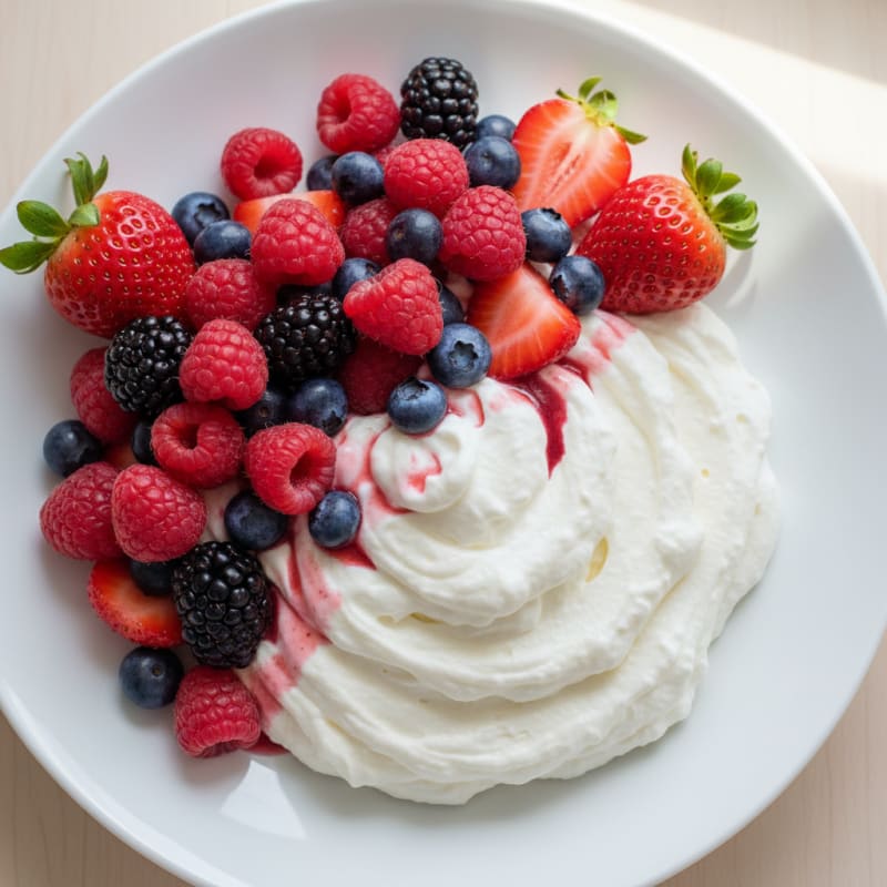 Silky Greek Yogurt Protein Mousse with Mixed Berries