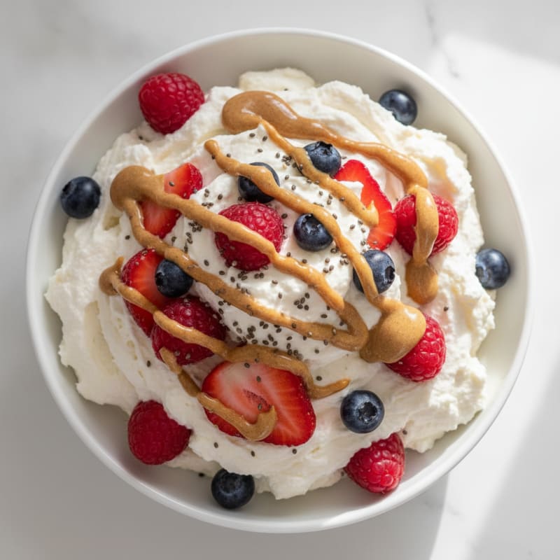 Greek Yogurt Protein Mousse with Mixed Berries