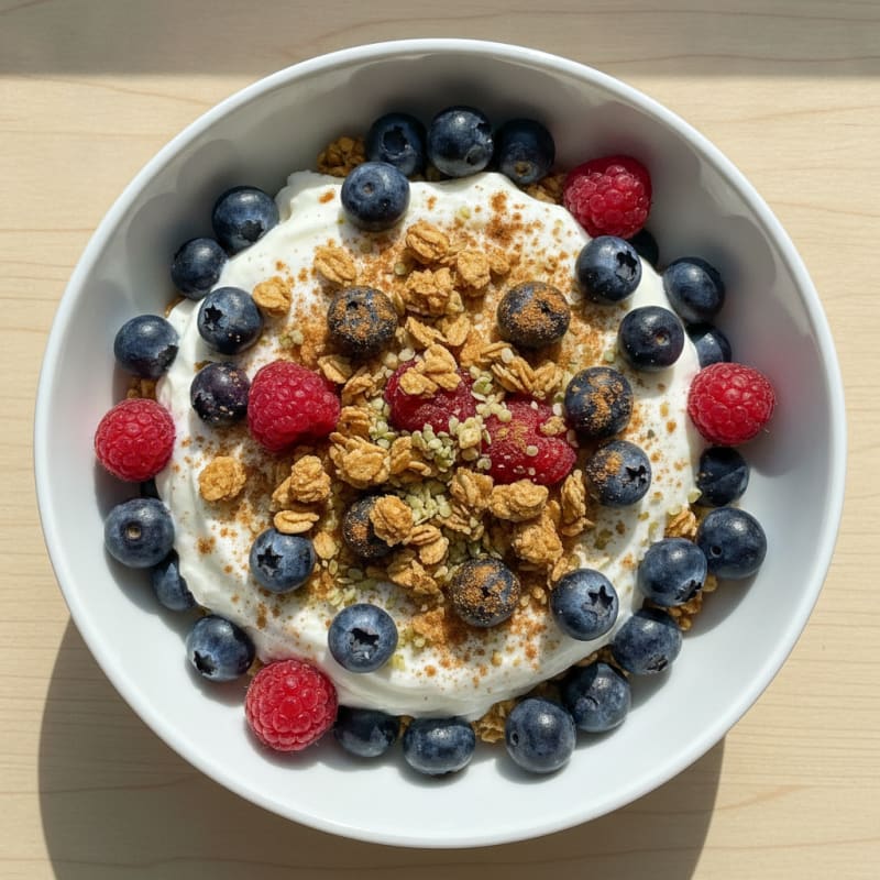 High-Protein Berry and Hemp Parfait