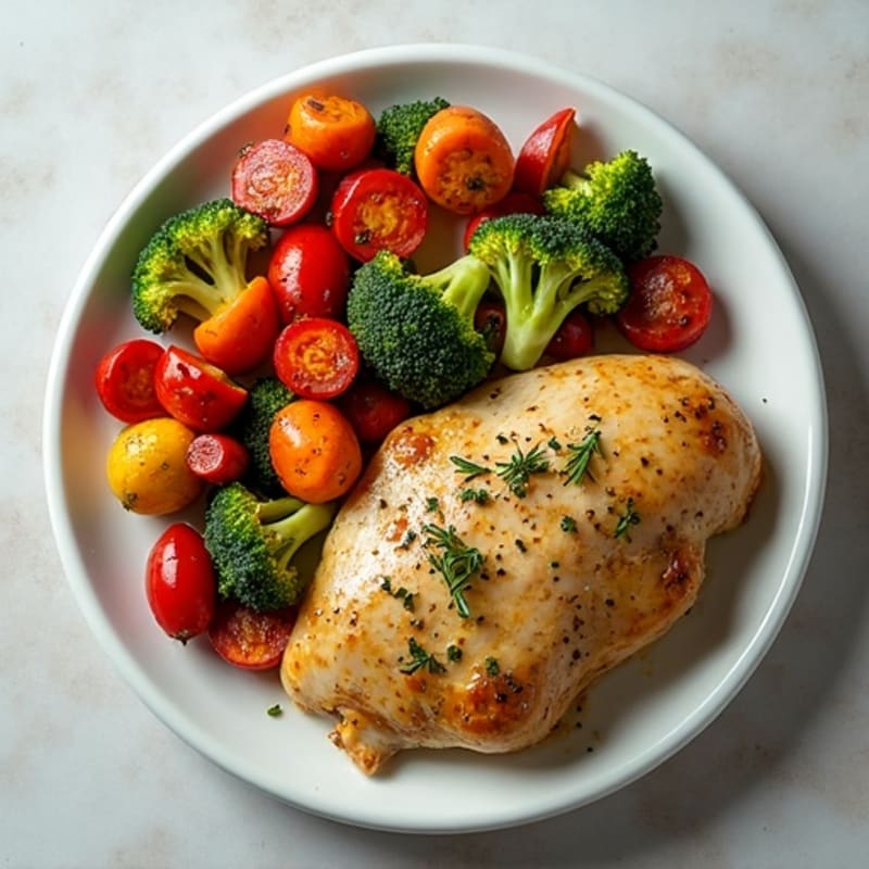 Herb-Roasted Chicken with Crispy Roasted Vegetables