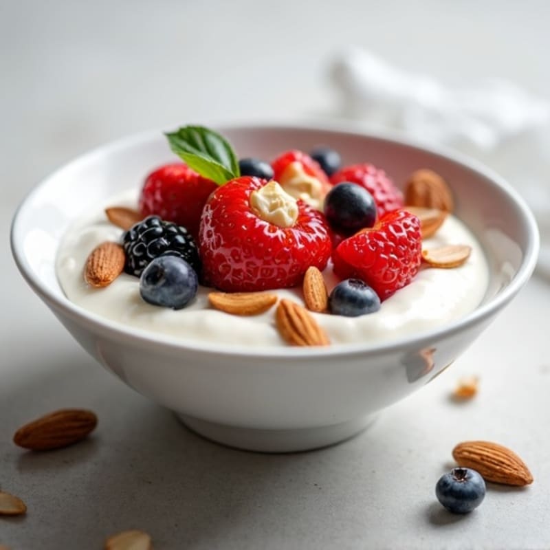 Creamy Greek Yogurt with Fresh Berries and Crunchy Nuts