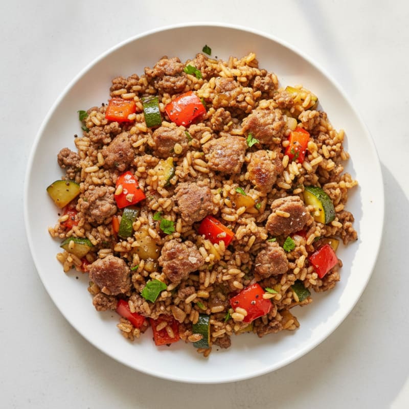 Savory Ground Beef and Rice Skillet