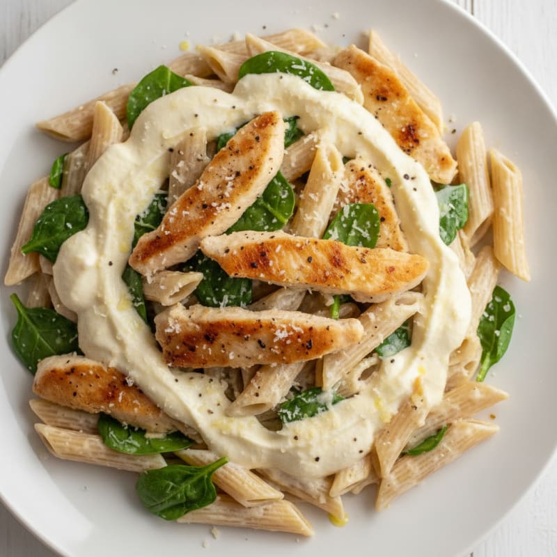 Garlic Parmesan Chicken Alfredo Pasta