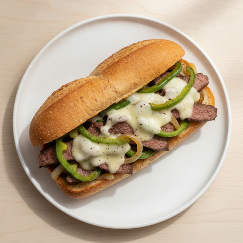 Clean Classic Philly Cheesesteak Sandwich