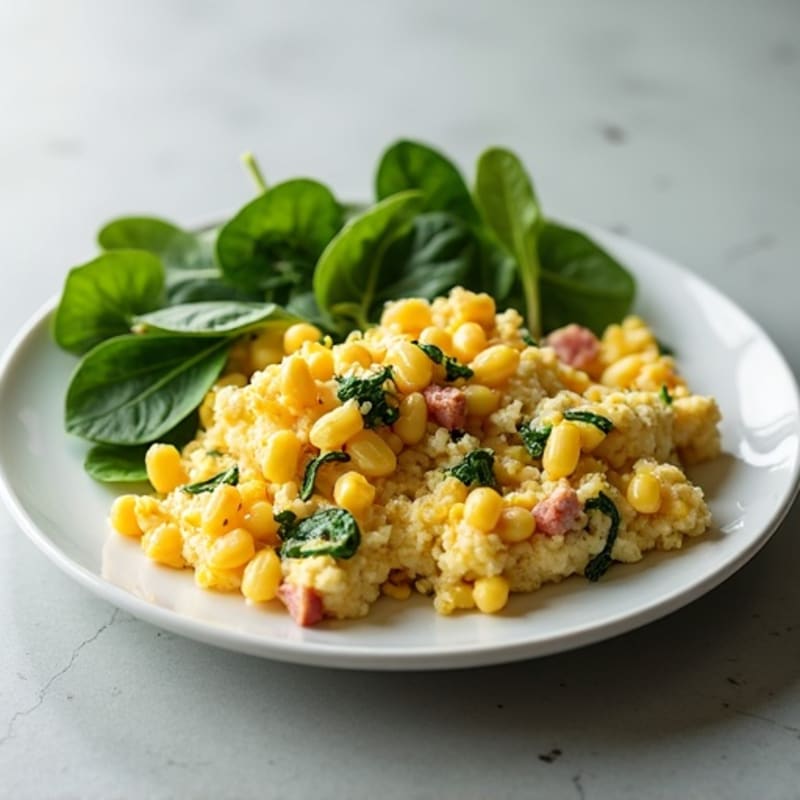 Egg White Scramble with Spinach and Turkey Breast