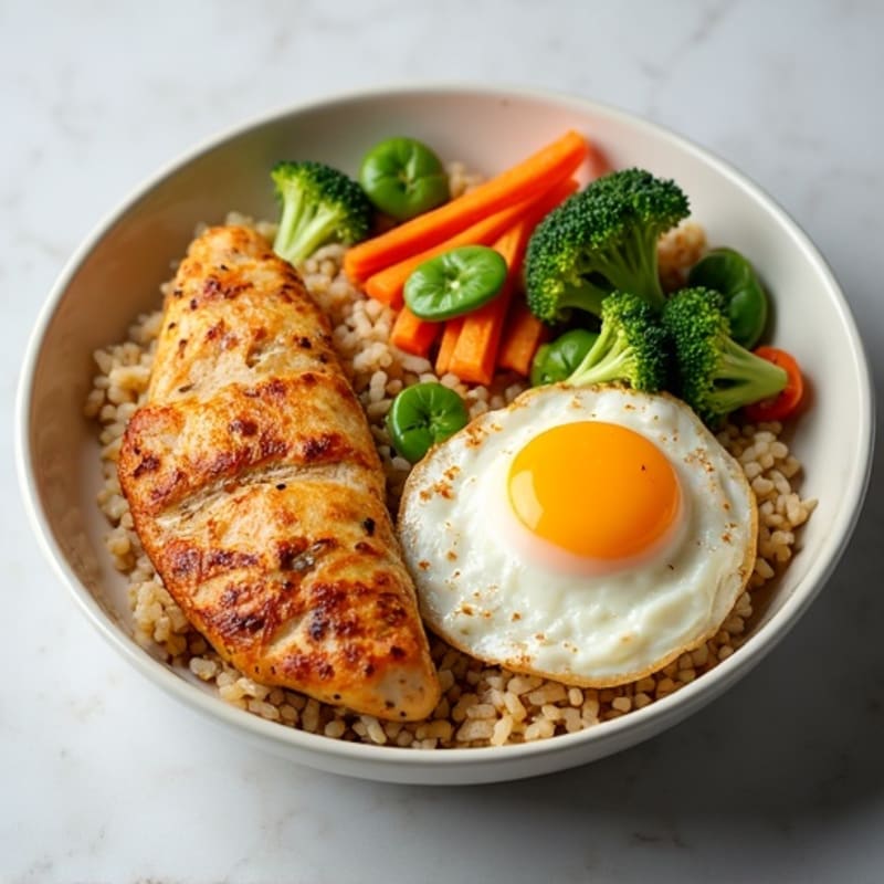Healthy Chicken Fried Rice with Crispy Vegetables