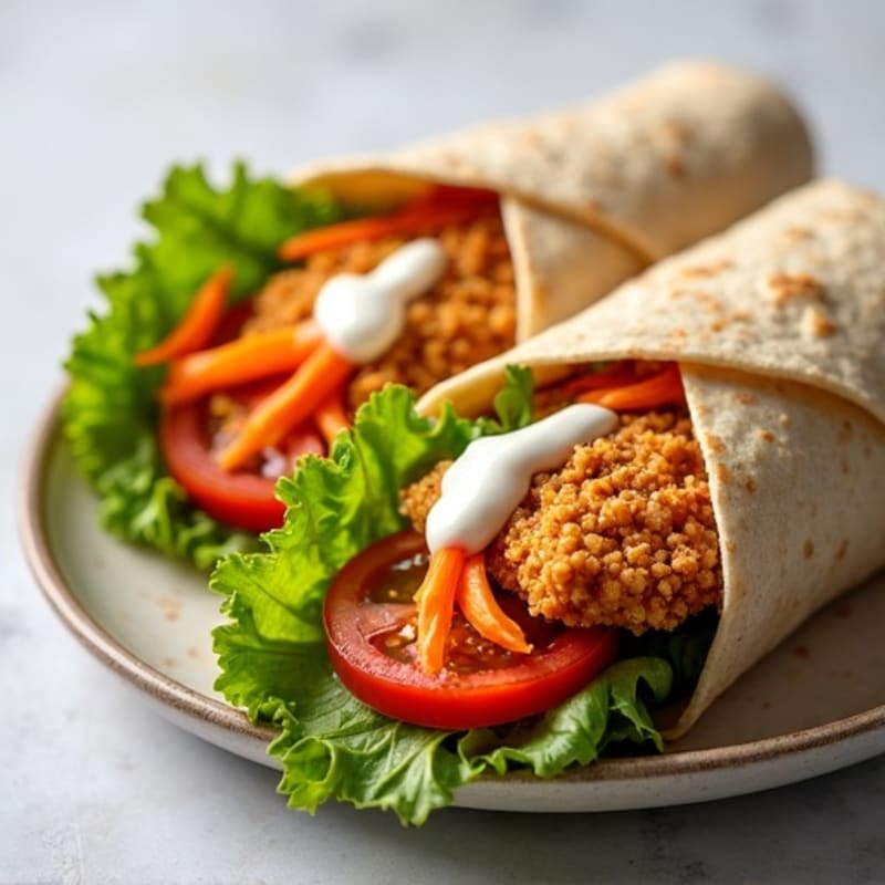 Crispy Buffalo Ranch Chicken Wraps with Fresh Veggies