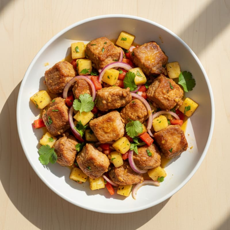 Griyo-Style Pork with Plantain Salsa