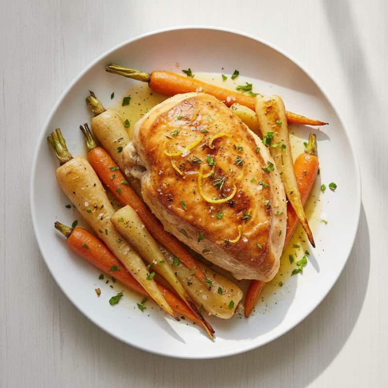 Lemon Herb Roasted Chicken with Root Vegetables
