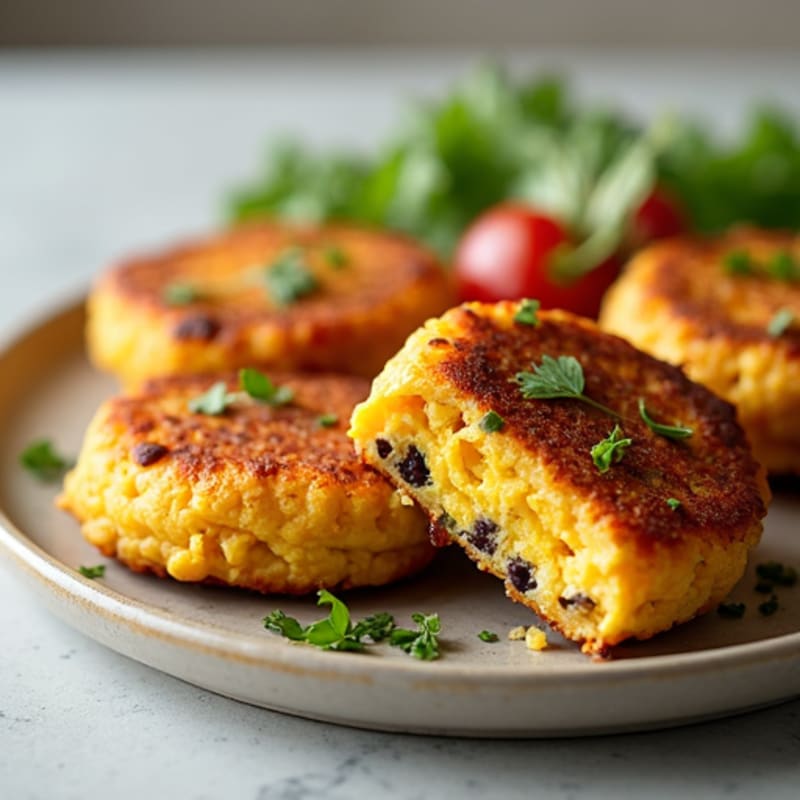 Crispy Black Bean and Cheese Stuffed Corn Cakes