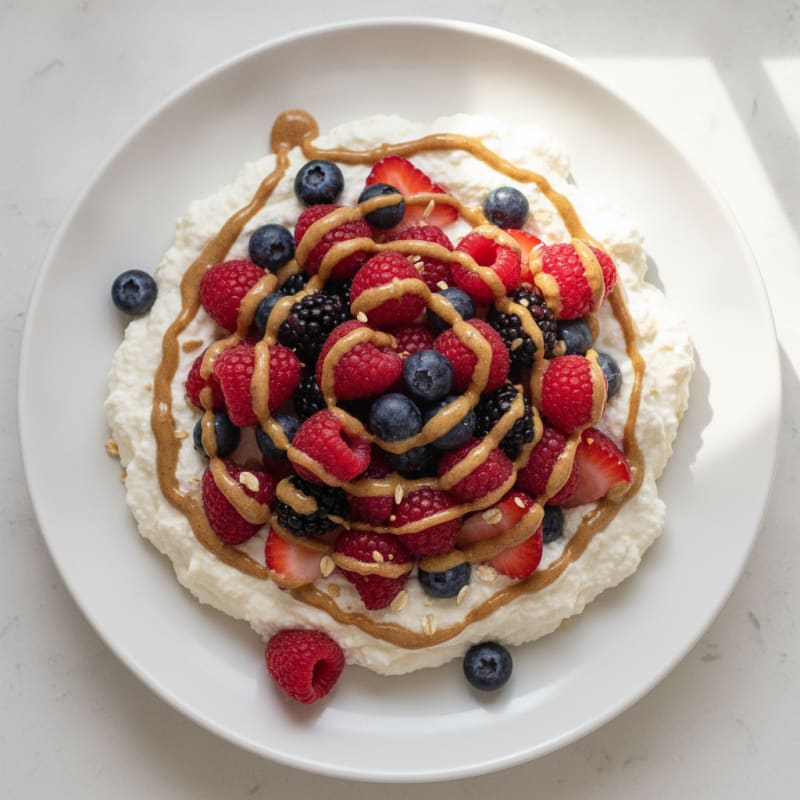 Silky Greek Yogurt Protein Mousse with Mixed Berries