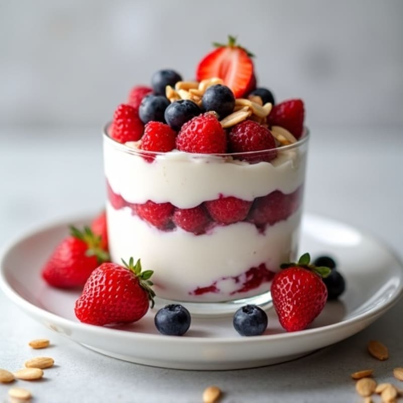 Greek Yogurt Protein Parfait with Mixed Berries