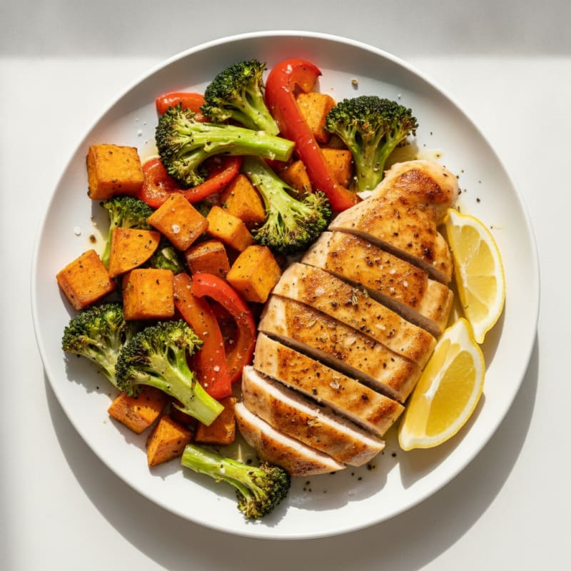Pan-Seared Chicken with Roasted Vegetables