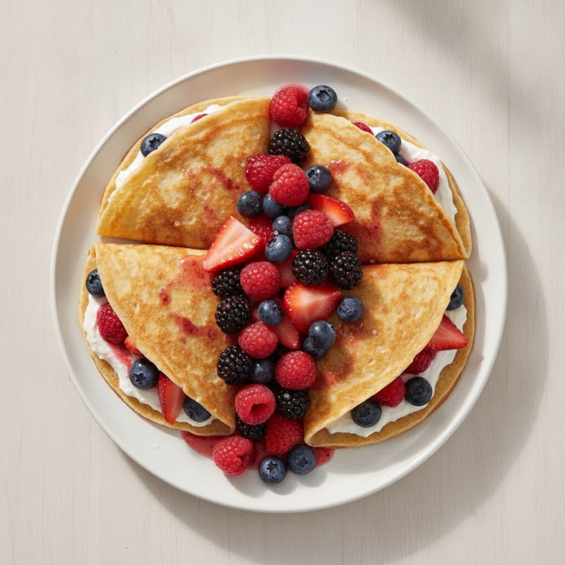 Delicate Berry Crêpes with Lemon Ricotta