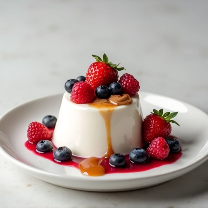 Silky Greek Yogurt Protein Pudding with Mixed Berries